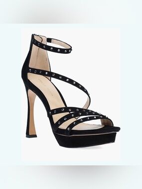 Pelle Moda Women’s Neela Platform Sandals/Heels in Black Suede Size 8.5M- NIB